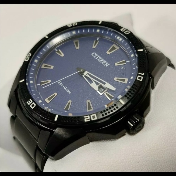 Citizen Eco-Drive Blue Dial Black IP Men's Watch - Picture 10 of 11